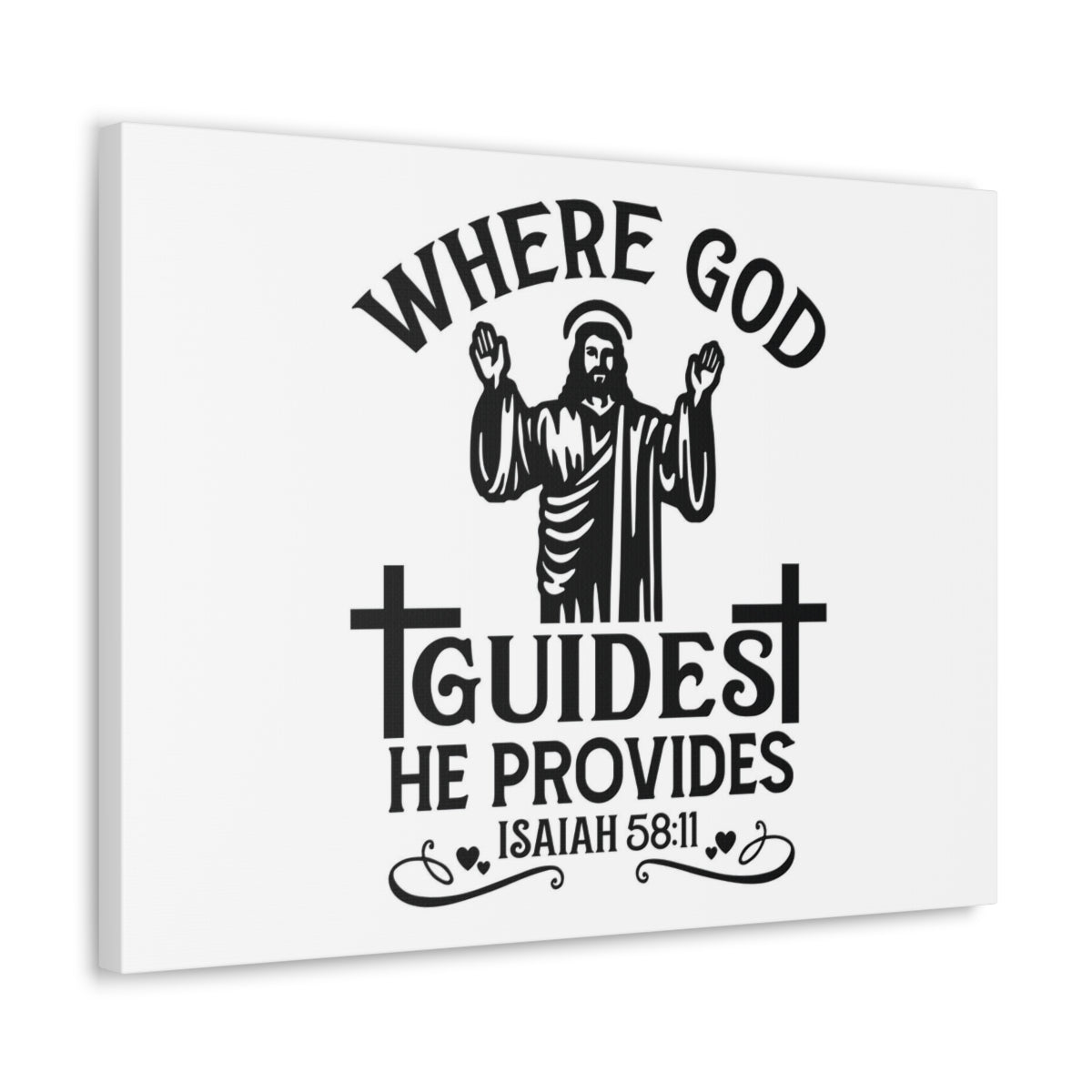 Scripture Walls He Provides Isaiah 58:11 Cross Bible Verse Canvas Christian Wall Art Ready to Hang Unframed-Express Your Love Gifts