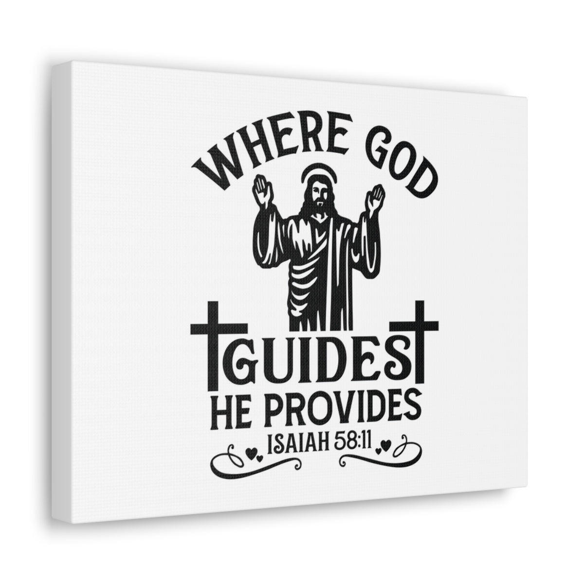 Scripture Walls He Provides Isaiah 58:11 Cross Bible Verse Canvas Christian Wall Art Ready to Hang Unframed-Express Your Love Gifts