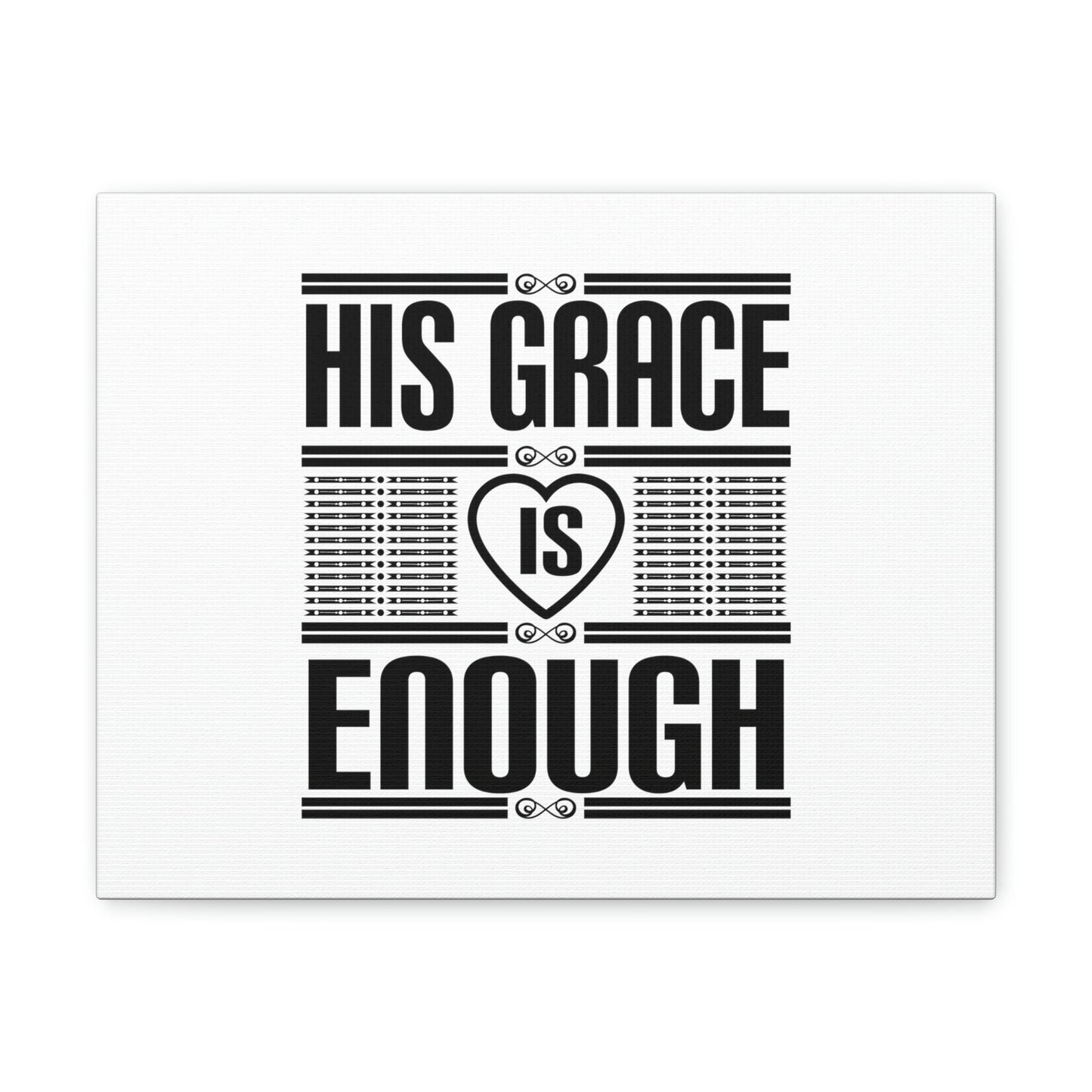 His Grace Is Enough 2 Corinthians 12:9 Heart White Christian Wall Art Bible Verse Print Ready to Hang Unframed-Express Your Love Gifts