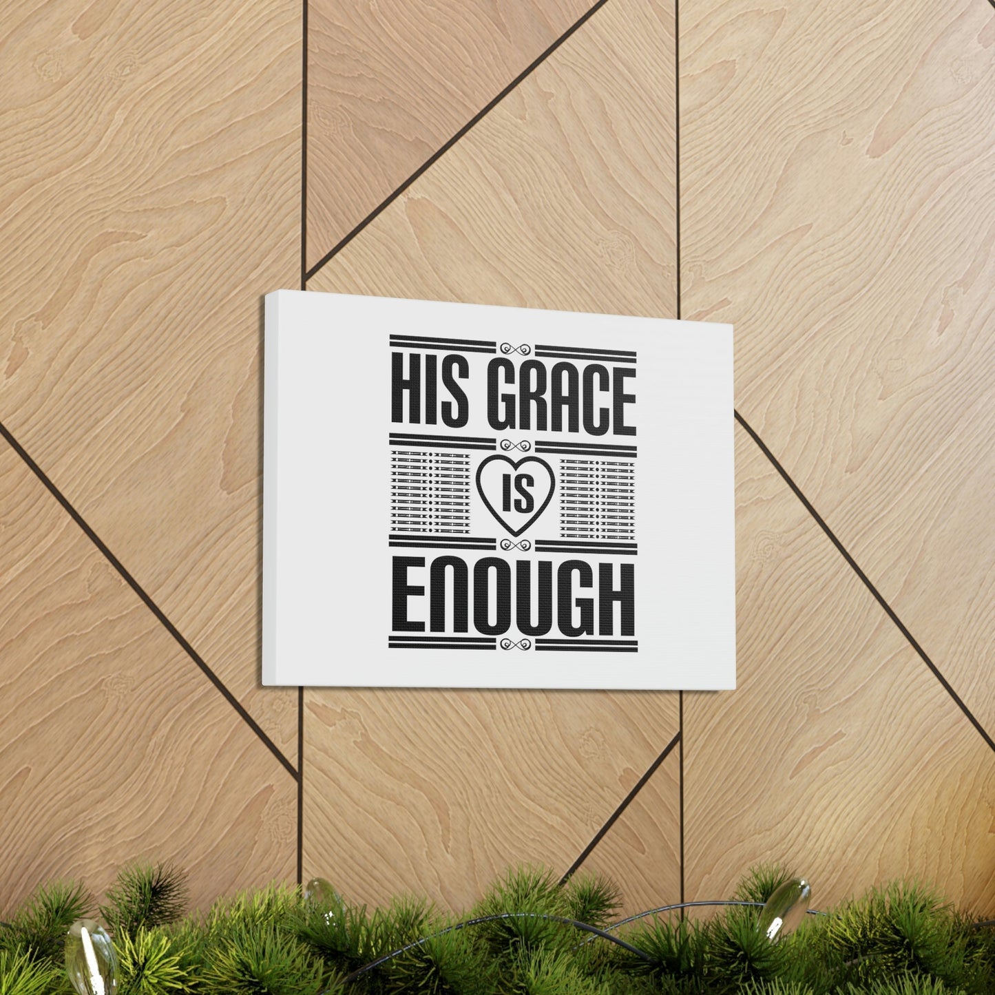 His Grace Is Enough 2 Corinthians 12:9 Heart White Christian Wall Art Bible Verse Print Ready to Hang Unframed-Express Your Love Gifts