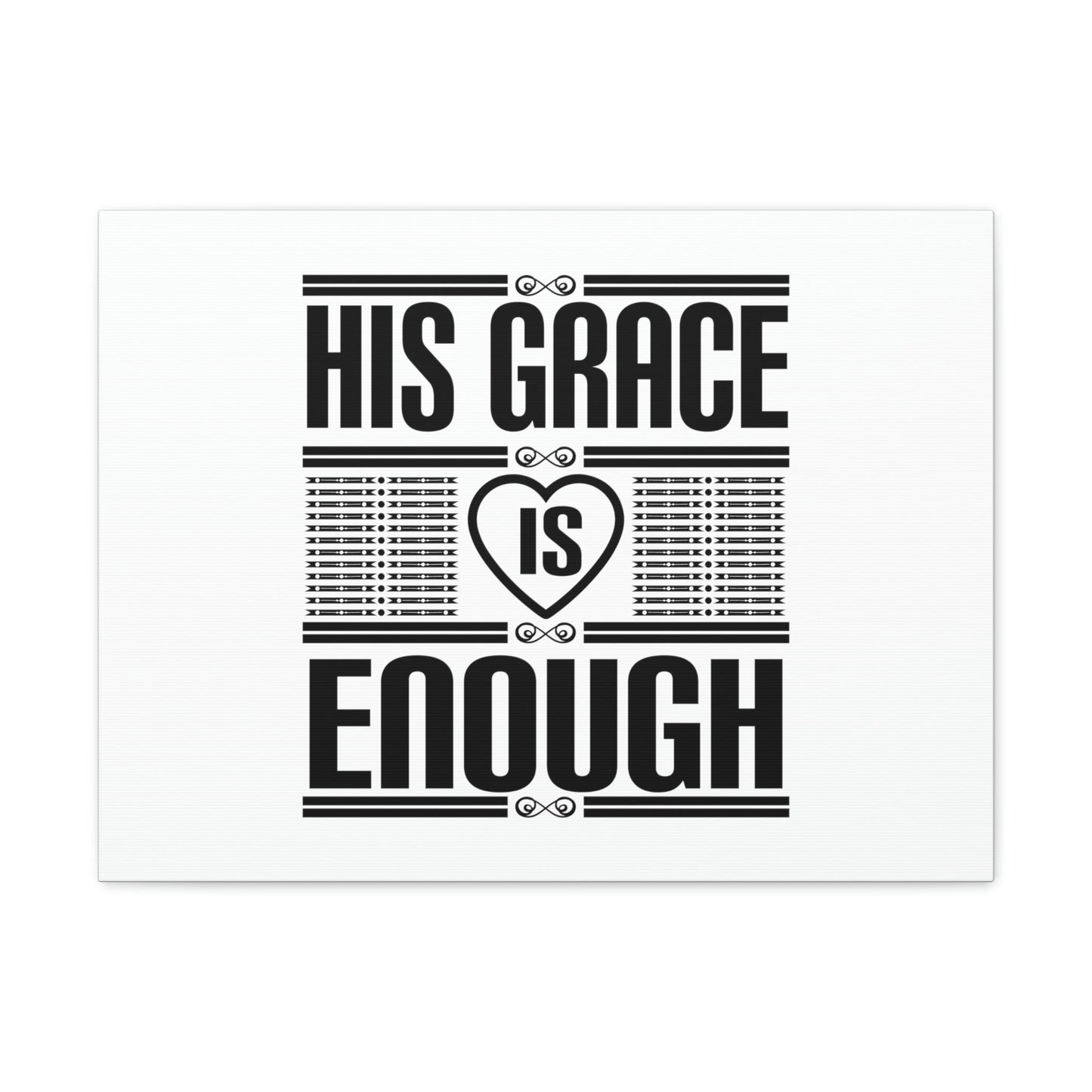 His Grace Is Enough 2 Corinthians 12:9 Heart White Christian Wall Art Bible Verse Print Ready to Hang Unframed-Express Your Love Gifts