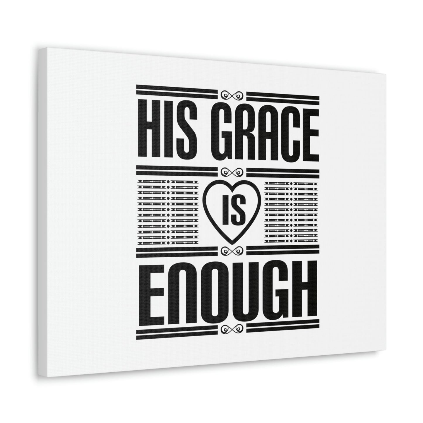 His Grace Is Enough 2 Corinthians 12:9 Heart White Christian Wall Art Bible Verse Print Ready to Hang Unframed-Express Your Love Gifts