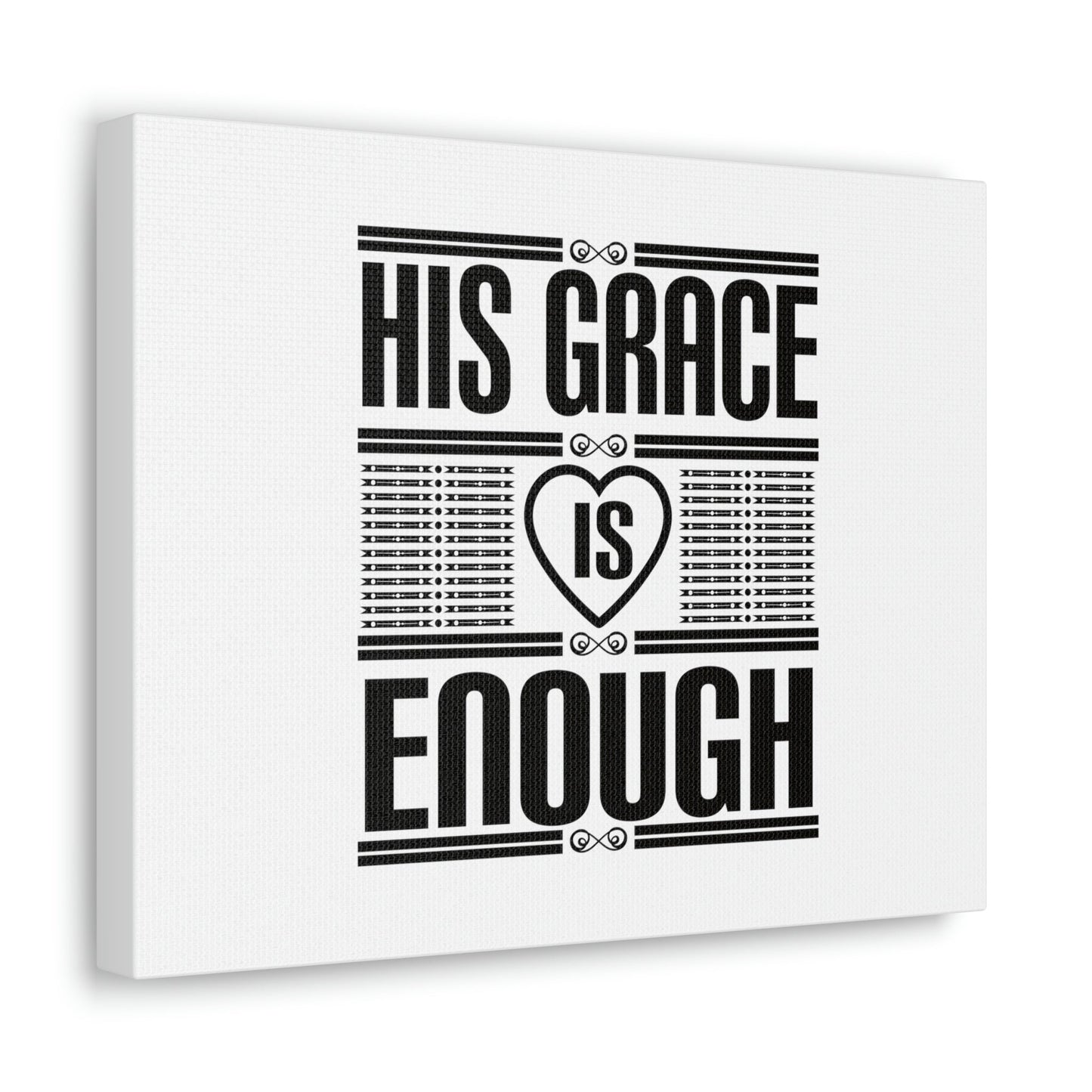 His Grace Is Enough 2 Corinthians 12:9 Heart White Christian Wall Art Bible Verse Print Ready to Hang Unframed-Express Your Love Gifts