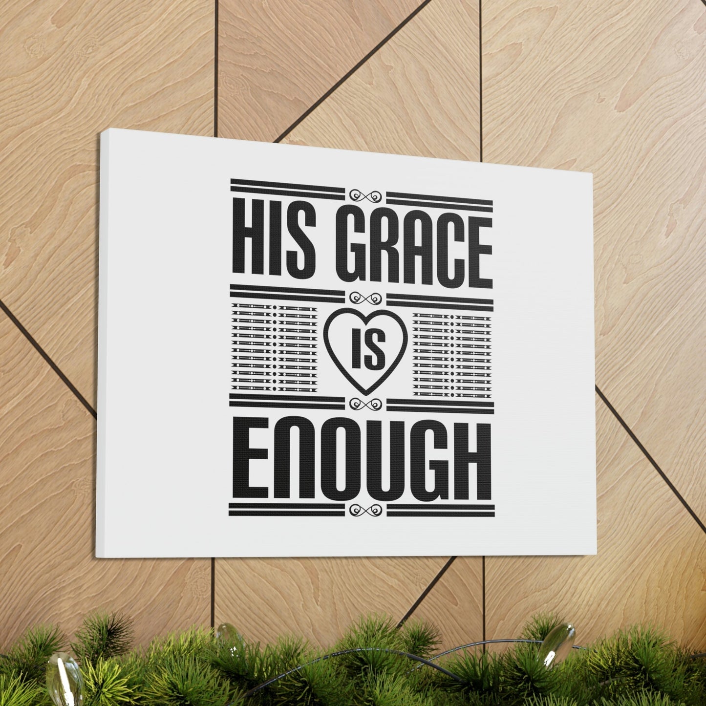His Grace Is Enough 2 Corinthians 12:9 Heart White Christian Wall Art Bible Verse Print Ready to Hang Unframed-Express Your Love Gifts