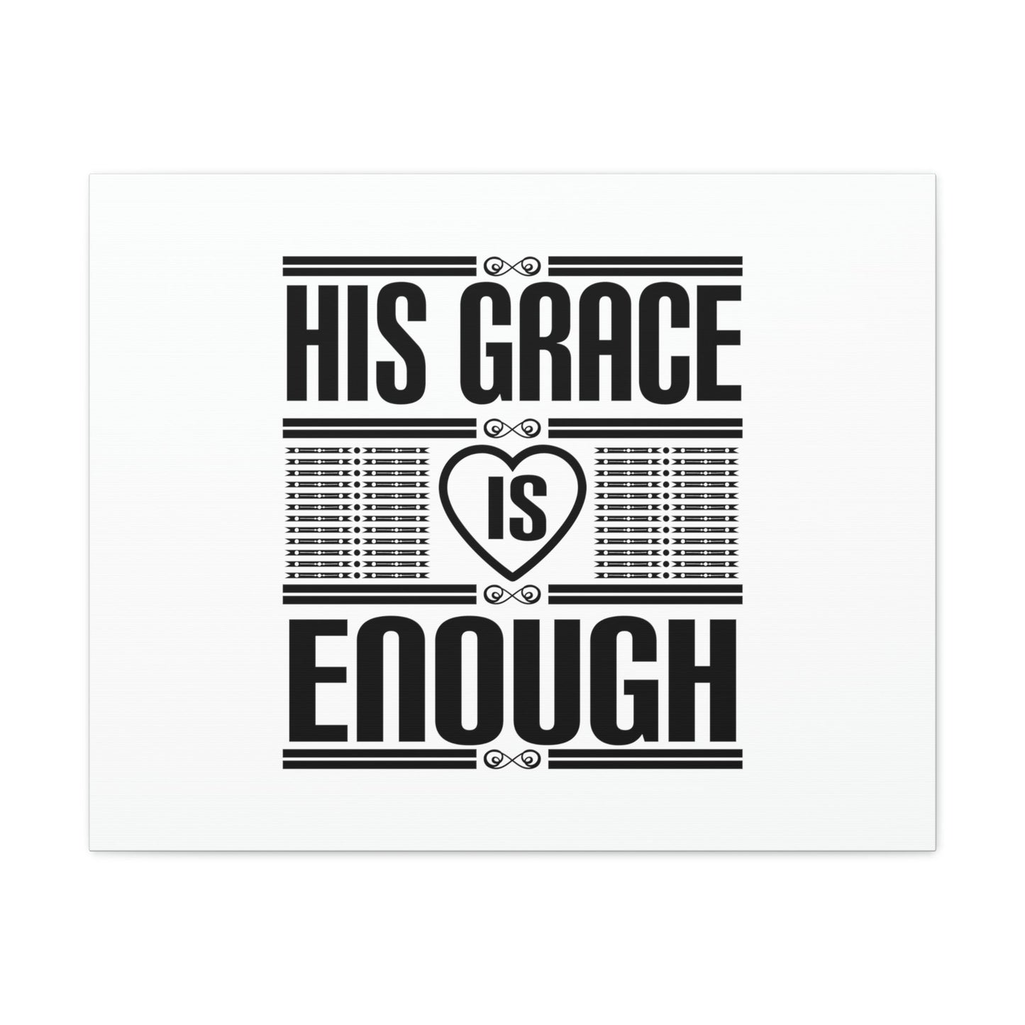 His Grace Is Enough 2 Corinthians 12:9 Heart White Christian Wall Art Bible Verse Print Ready to Hang Unframed-Express Your Love Gifts
