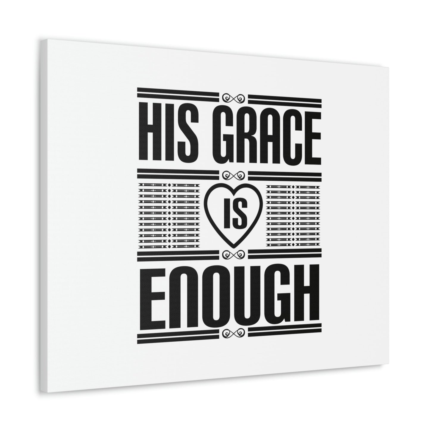 His Grace Is Enough 2 Corinthians 12:9 Heart White Christian Wall Art Bible Verse Print Ready to Hang Unframed-Express Your Love Gifts