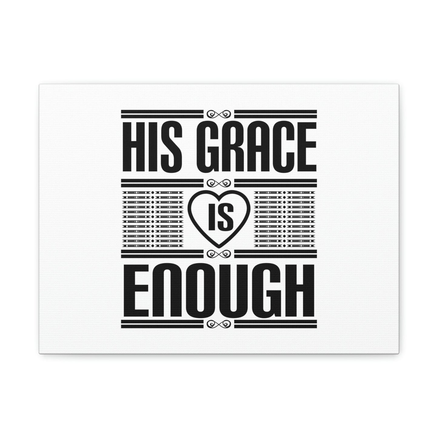 His Grace Is Enough 2 Corinthians 12:9 Heart White Christian Wall Art Bible Verse Print Ready to Hang Unframed-Express Your Love Gifts