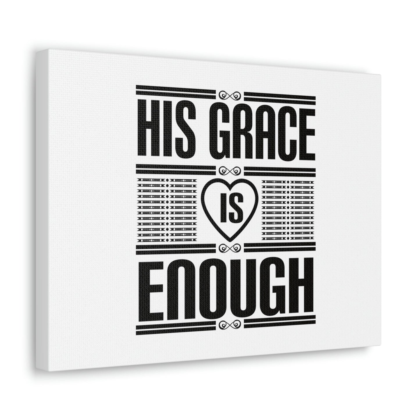 His Grace Is Enough 2 Corinthians 12:9 Heart White Christian Wall Art Bible Verse Print Ready to Hang Unframed-Express Your Love Gifts