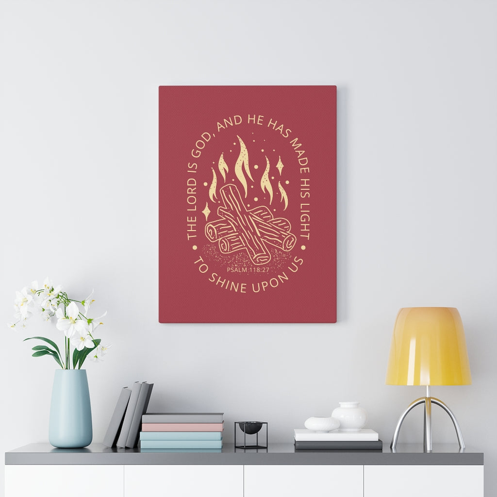 His Light Psalm 118:27 Bible Verse Canvas Christian Wall Art Ready to Hang Unframed-Express Your Love Gifts