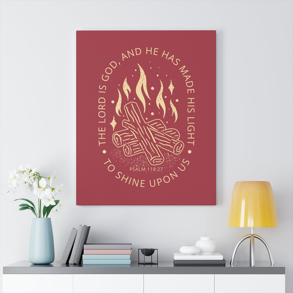 His Light Psalm 118:27 Bible Verse Canvas Christian Wall Art Ready to Hang Unframed-Express Your Love Gifts