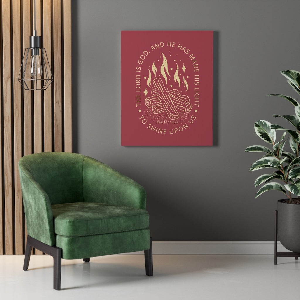 His Light Psalm 118:27 Bible Verse Canvas Christian Wall Art Ready to Hang Unframed-Express Your Love Gifts