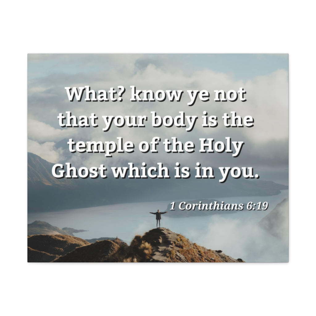 Scripture Walls Holy Ghost 1 Corinthians 6:19 Bible Verse Canvas Christian Wall Art Ready to Hang Unframed-Express Your Love Gifts