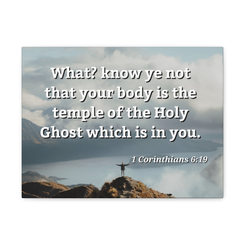 Scripture Walls Holy Ghost 1 Corinthians 6:19 Bible Verse Canvas Christian Wall Art Ready to Hang Unframed-Express Your Love Gifts