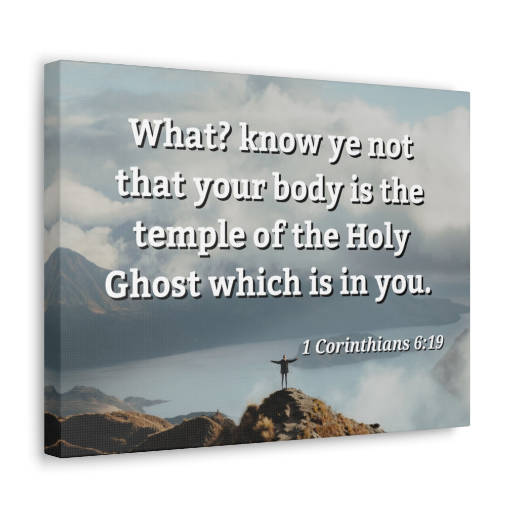 Scripture Walls Holy Ghost 1 Corinthians 6:19 Bible Verse Canvas Christian Wall Art Ready to Hang Unframed-Express Your Love Gifts