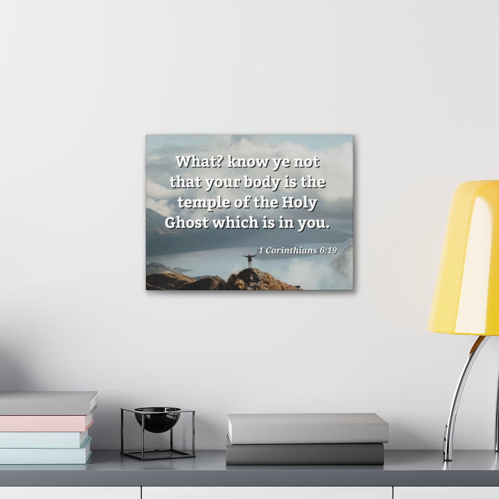 Scripture Walls Holy Ghost 1 Corinthians 6:19 Bible Verse Canvas Christian Wall Art Ready to Hang Unframed-Express Your Love Gifts