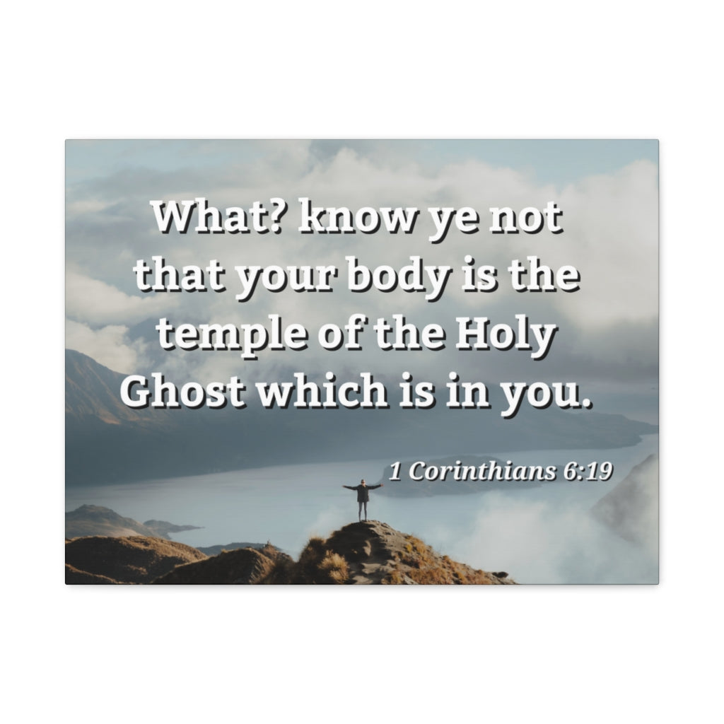 Scripture Walls Holy Ghost 1 Corinthians 6:19 Bible Verse Canvas Christian Wall Art Ready to Hang Unframed-Express Your Love Gifts