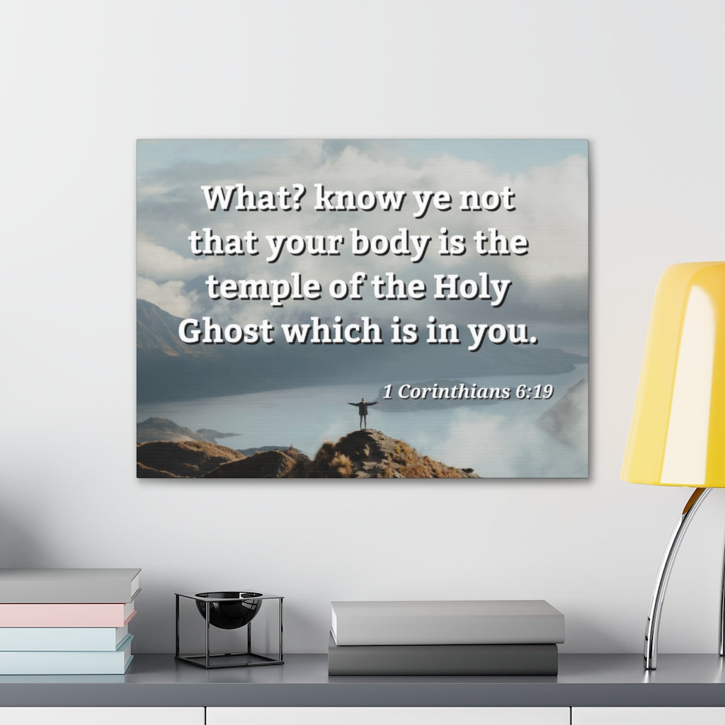 Scripture Walls Holy Ghost 1 Corinthians 6:19 Bible Verse Canvas Christian Wall Art Ready to Hang Unframed-Express Your Love Gifts