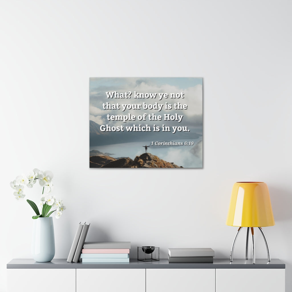 Scripture Walls Holy Ghost 1 Corinthians 6:19 Bible Verse Canvas Christian Wall Art Ready to Hang Unframed-Express Your Love Gifts