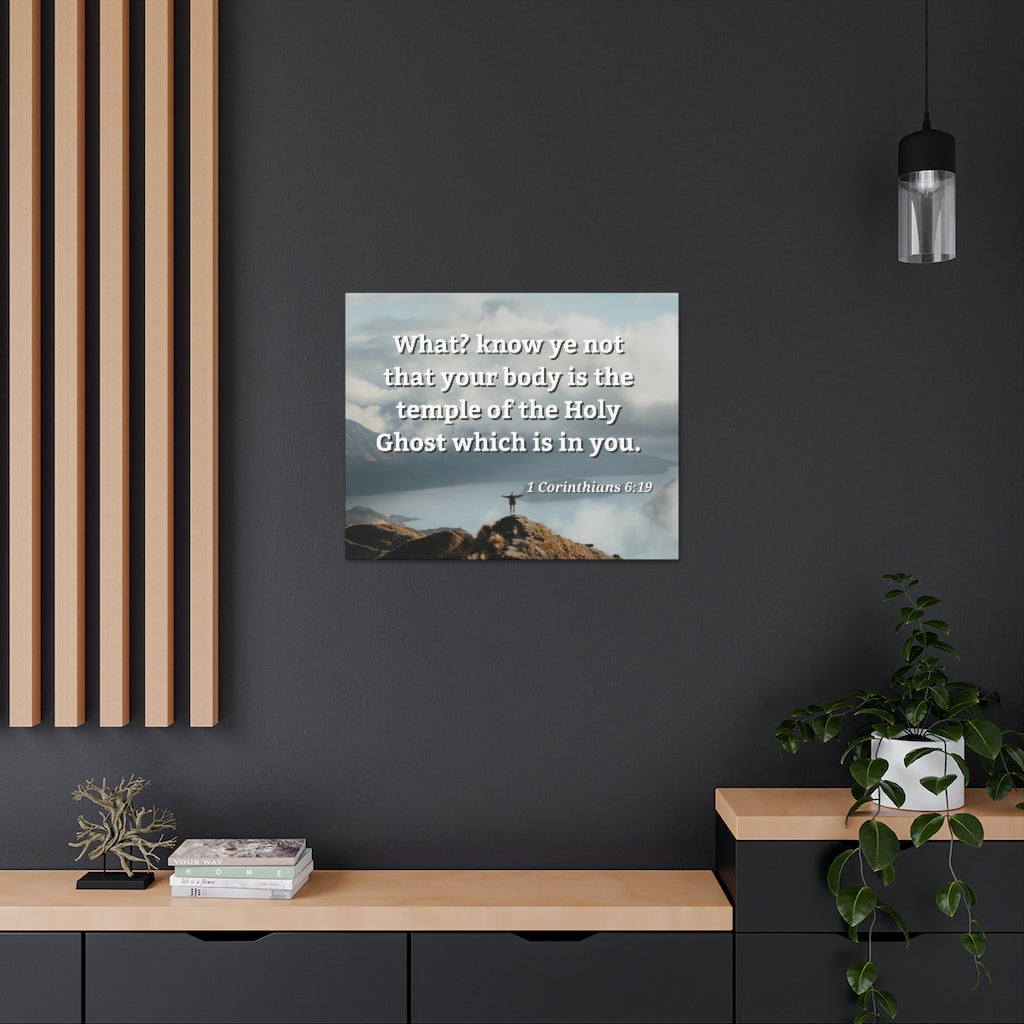 Scripture Walls Holy Ghost 1 Corinthians 6:19 Bible Verse Canvas Christian Wall Art Ready to Hang Unframed-Express Your Love Gifts
