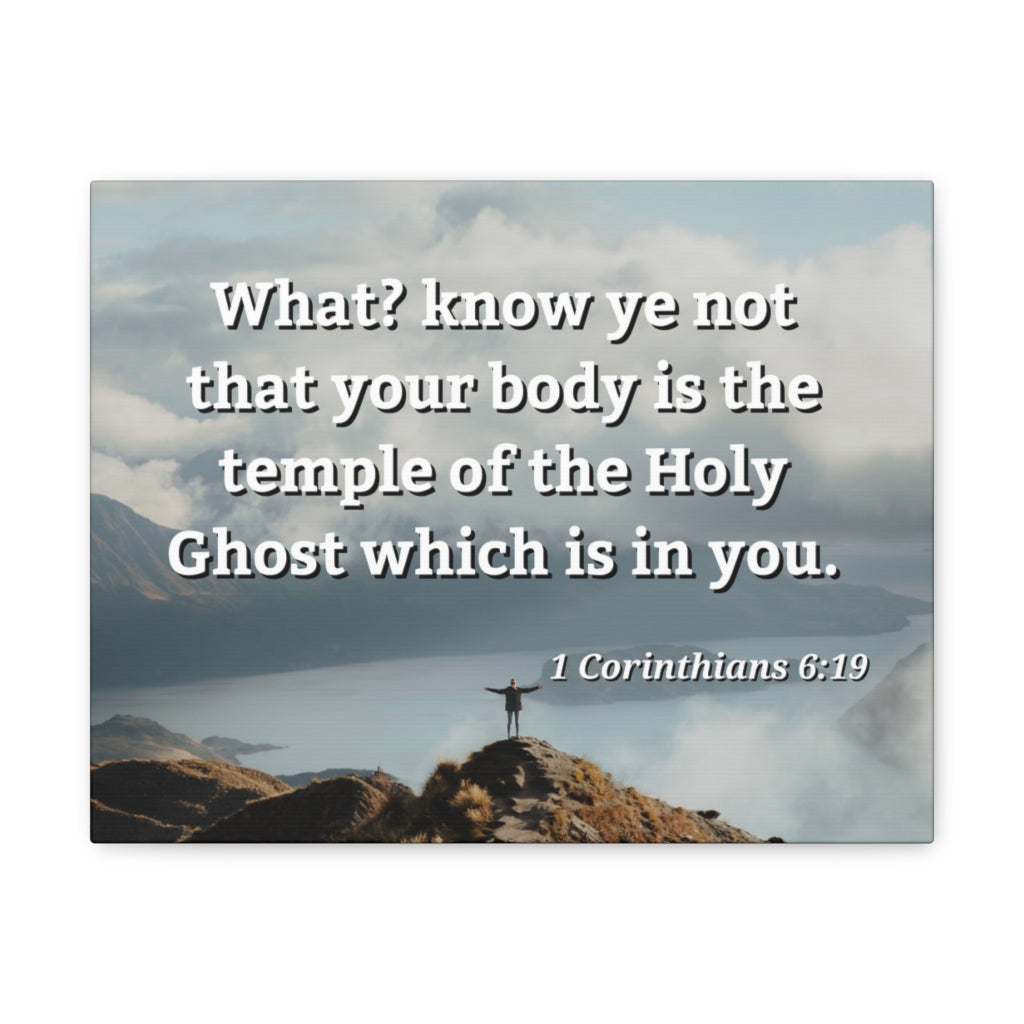 Scripture Walls Holy Ghost 1 Corinthians 6:19 Bible Verse Canvas Christian Wall Art Ready to Hang Unframed-Express Your Love Gifts