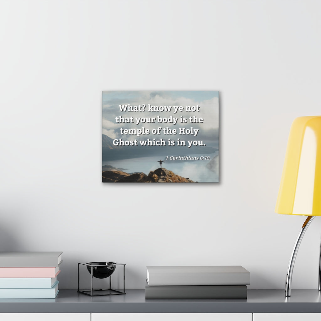 Scripture Walls Holy Ghost 1 Corinthians 6:19 Bible Verse Canvas Christian Wall Art Ready to Hang Unframed-Express Your Love Gifts