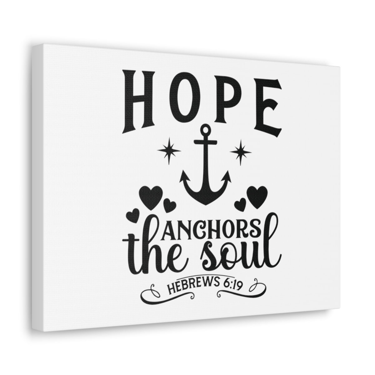 Scripture Walls Hope Anchors Hebrews 6:19 Hearts Bible Verse Canvas Christian Wall Art Ready to Hang Unframed-Express Your Love Gifts