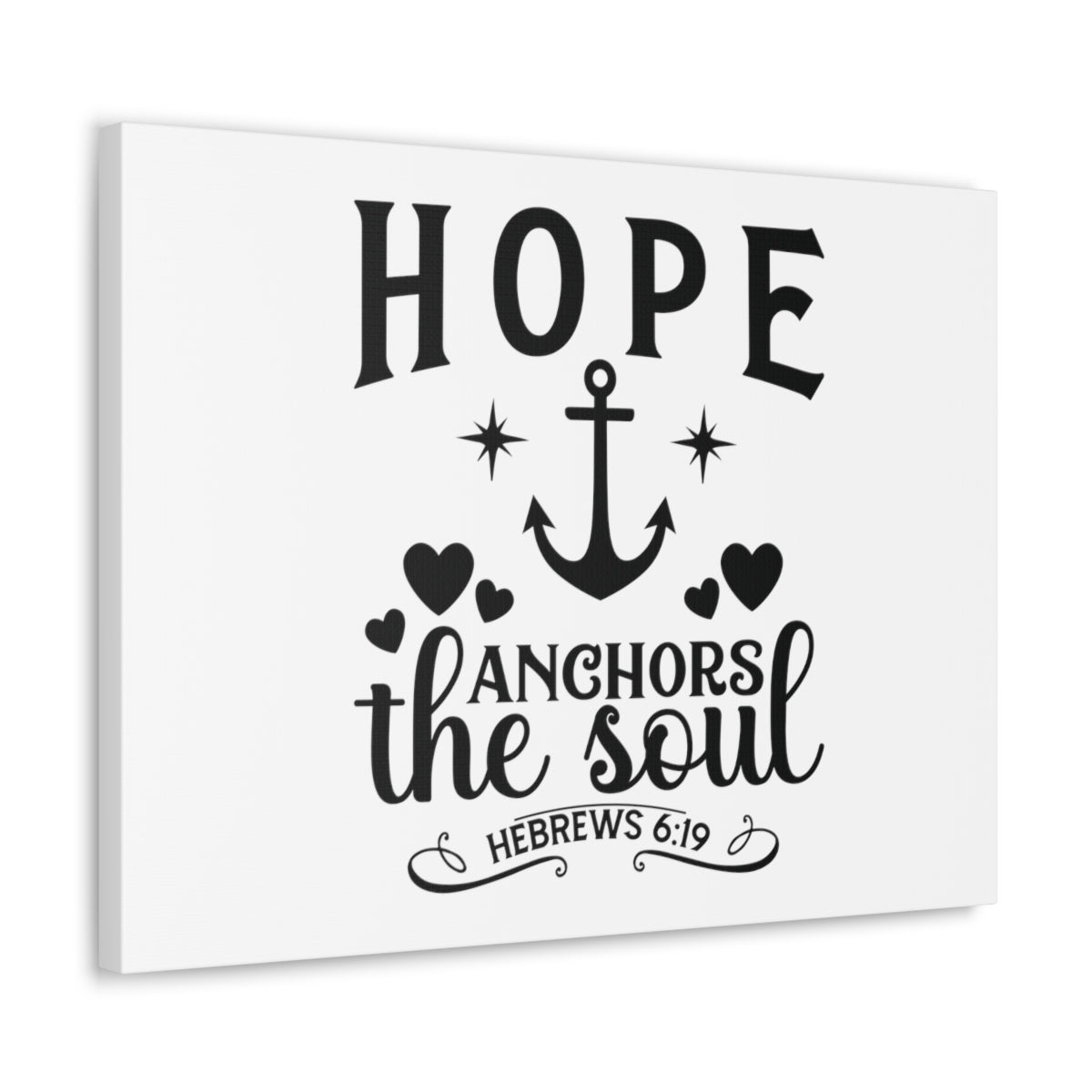 Scripture Walls Hope Anchors Hebrews 6:19 Hearts Bible Verse Canvas Christian Wall Art Ready to Hang Unframed-Express Your Love Gifts