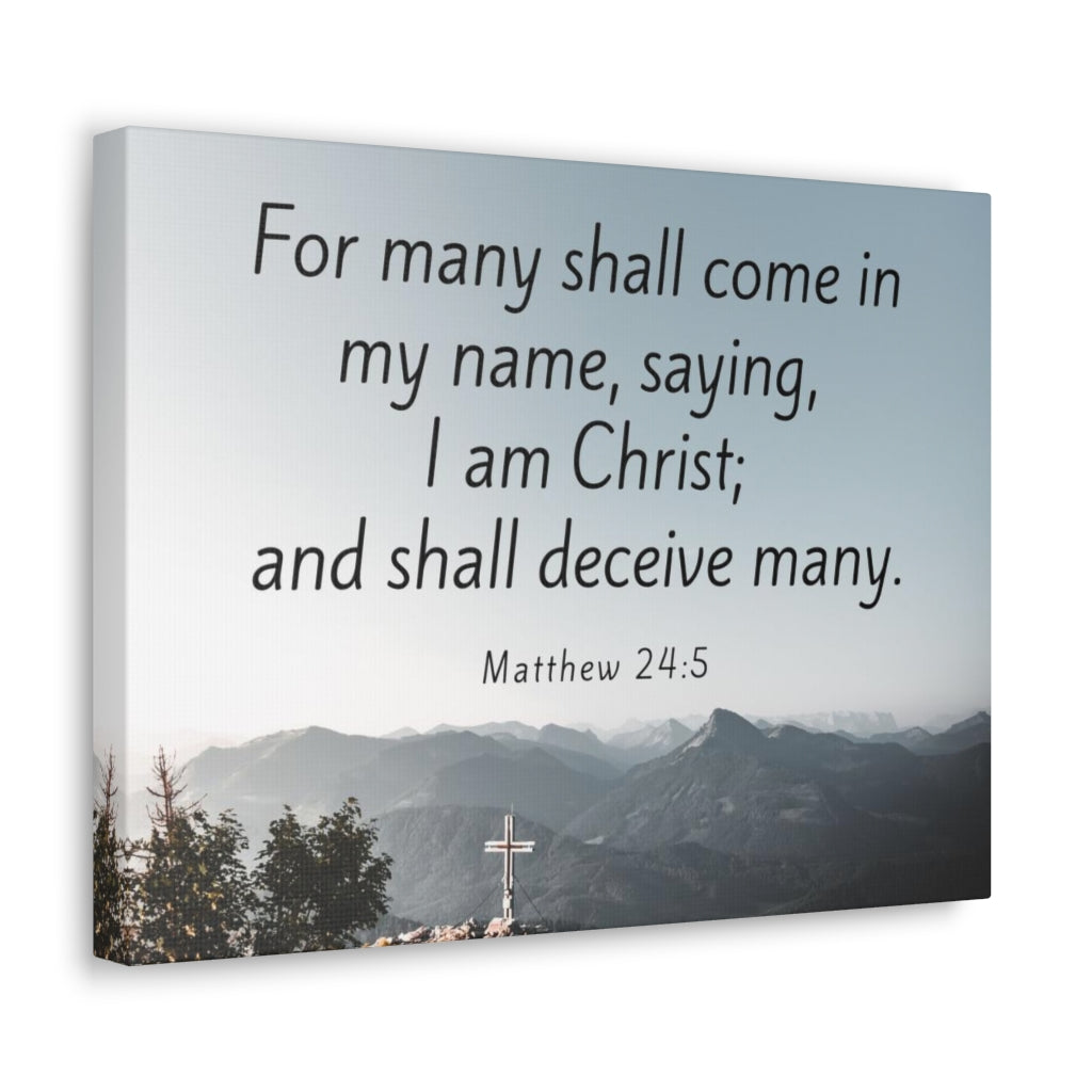 Scripture Walls I Am Christ Matthew 24:5 Bible Verse Canvas Christian Wall Art Ready to Hang Unframed-Express Your Love Gifts