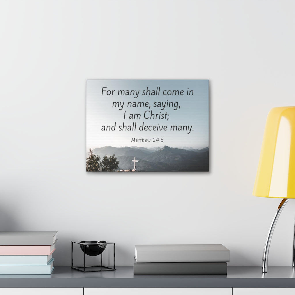 Scripture Walls I Am Christ Matthew 24:5 Bible Verse Canvas Christian Wall Art Ready to Hang Unframed-Express Your Love Gifts
