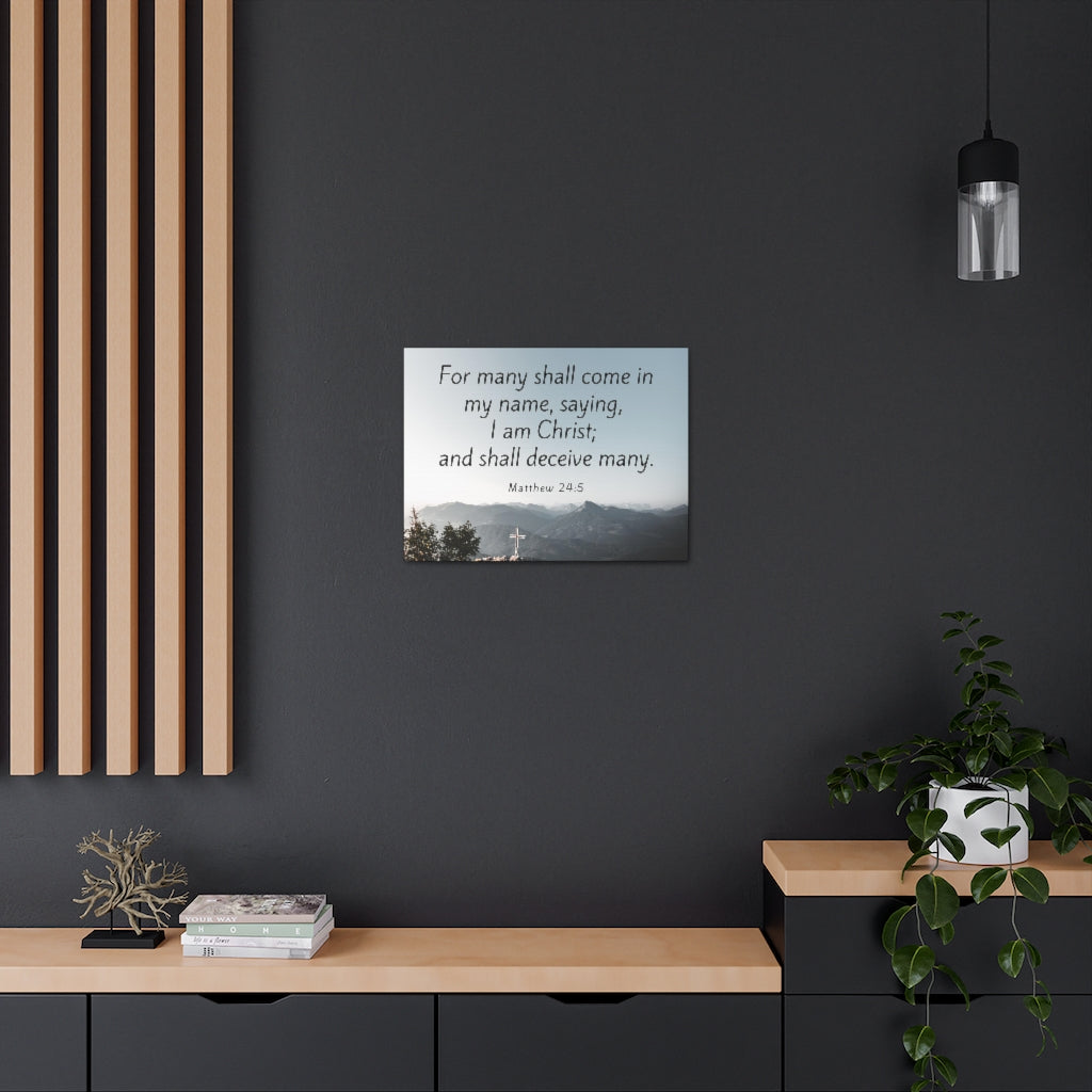 Scripture Walls I Am Christ Matthew 24:5 Bible Verse Canvas Christian Wall Art Ready to Hang Unframed-Express Your Love Gifts