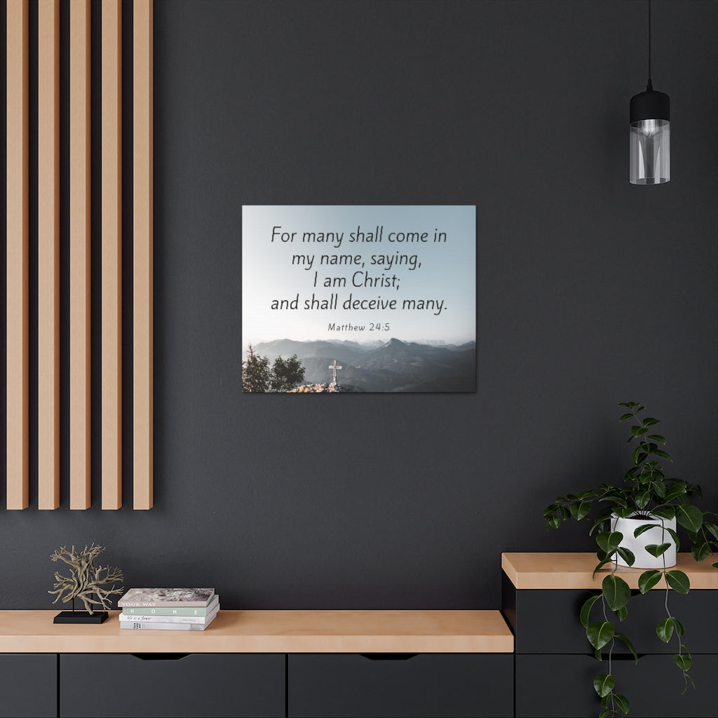 Scripture Walls I Am Christ Matthew 24:5 Bible Verse Canvas Christian Wall Art Ready to Hang Unframed-Express Your Love Gifts