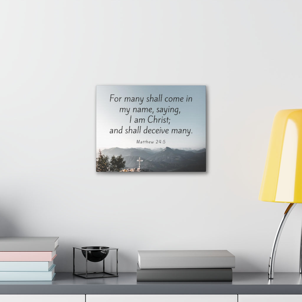 Scripture Walls I Am Christ Matthew 24:5 Bible Verse Canvas Christian Wall Art Ready to Hang Unframed-Express Your Love Gifts