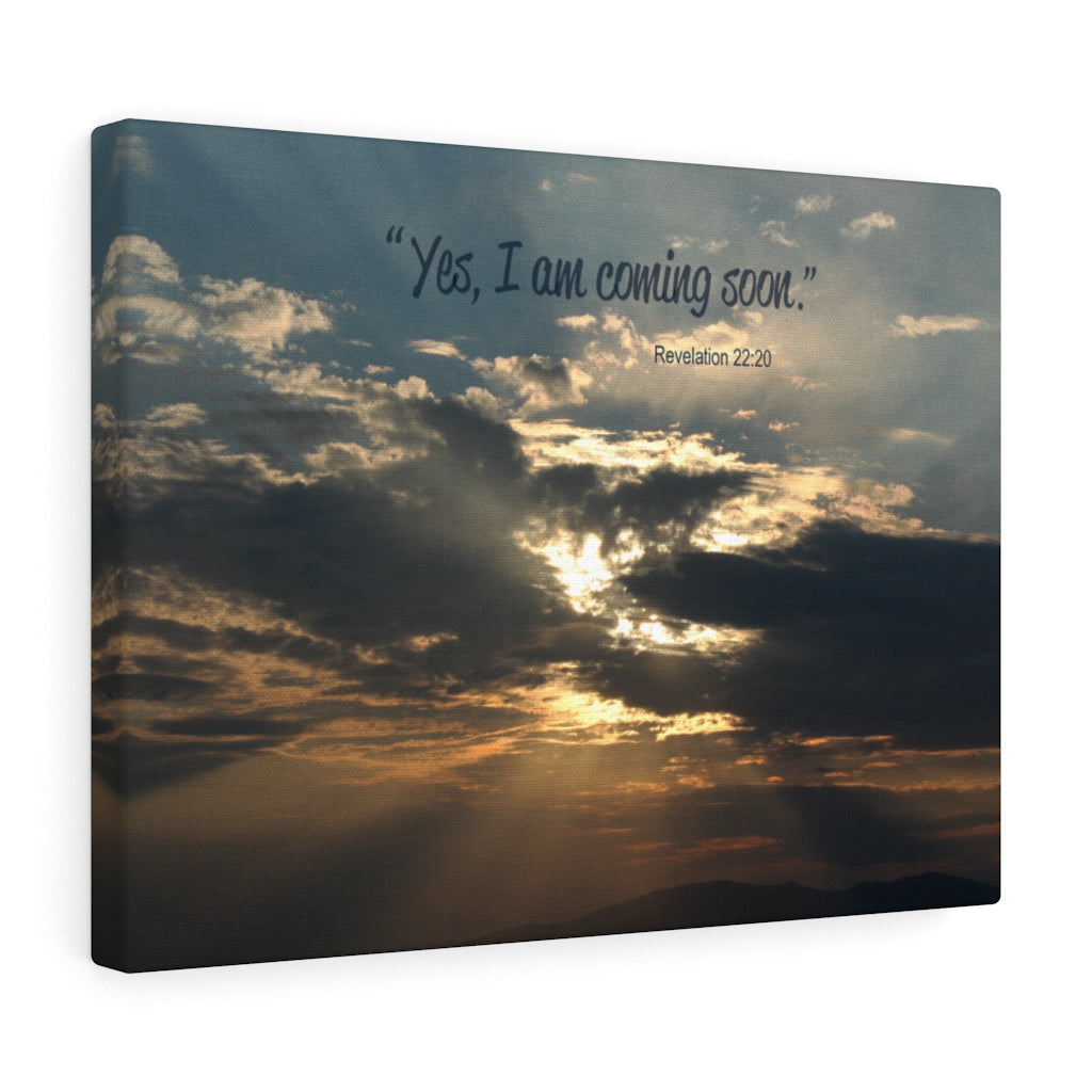 I Am Coming Soon Revelation 22:20 Bible Verse Canvas Christian Wall Art Ready to Hang Unframed-Express Your Love Gifts