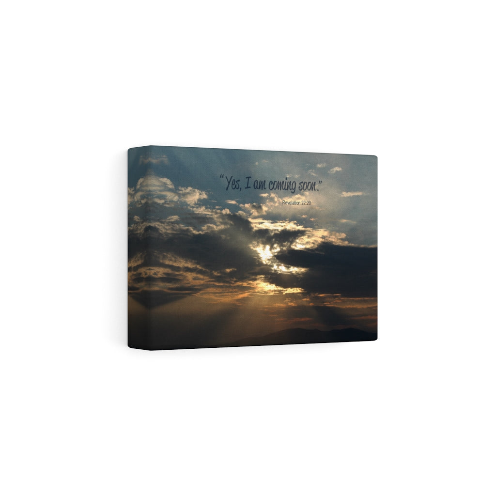I Am Coming Soon Revelation 22:20 Bible Verse Canvas Christian Wall Art Ready to Hang Unframed-Express Your Love Gifts