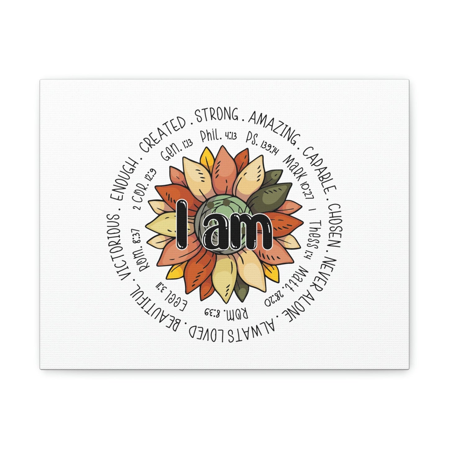 Scripture Walls I Am Created Revelation 4:11 Flower Multicolored Christian Wall Art Bible Verse Print Ready to Hang Unframed-Express Your Love Gifts