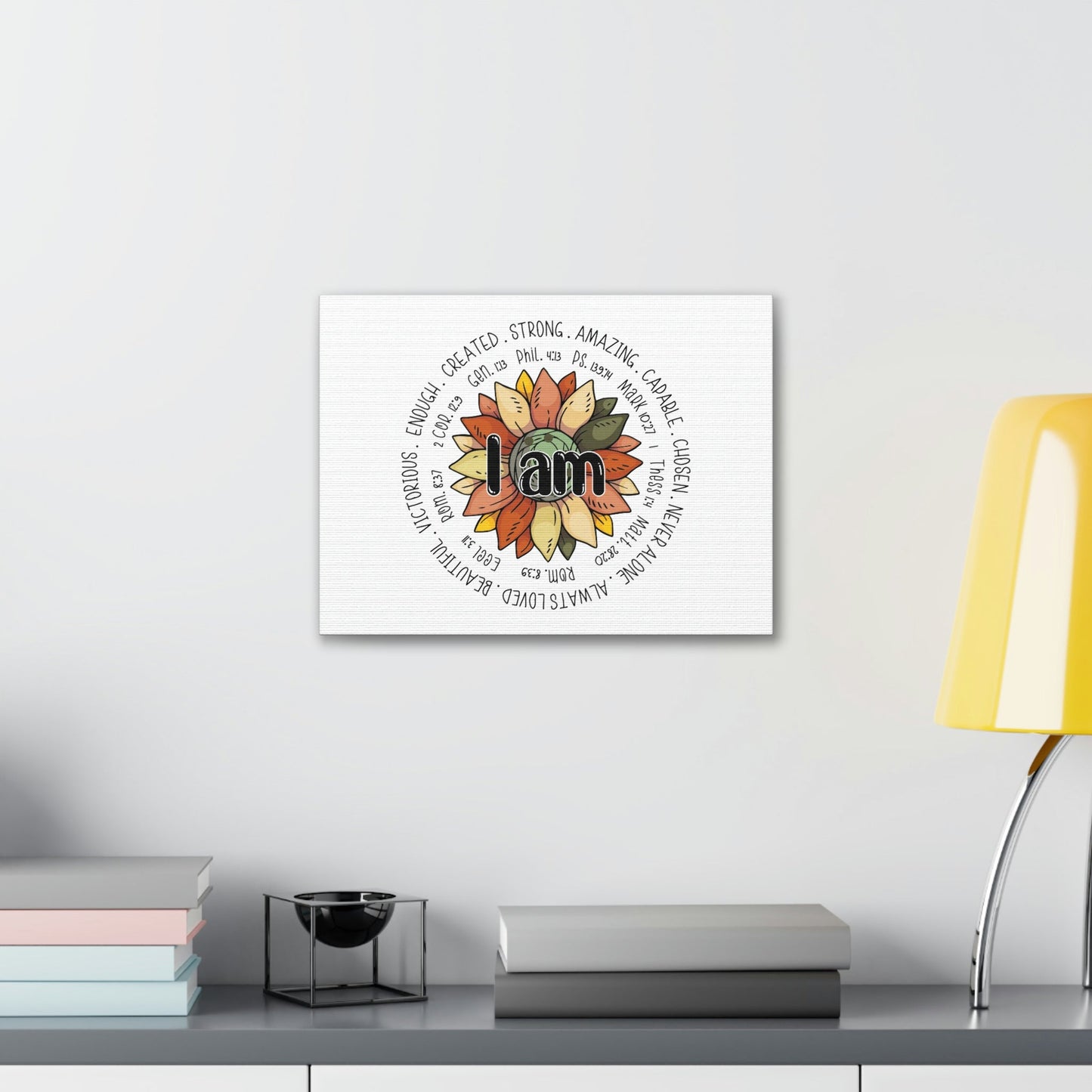 Scripture Walls I Am Created Revelation 4:11 Flower Multicolored Christian Wall Art Bible Verse Print Ready to Hang Unframed-Express Your Love Gifts