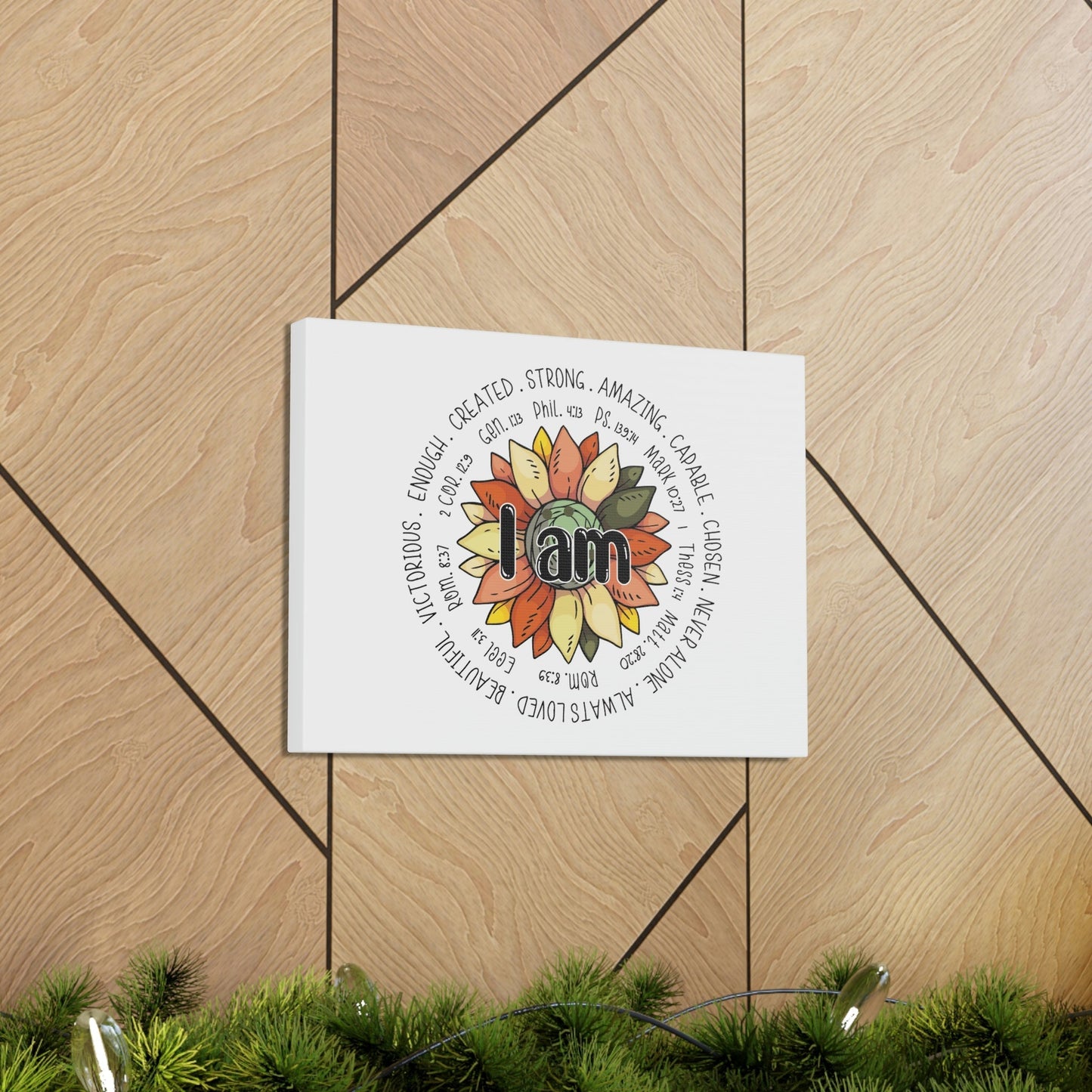 Scripture Walls I Am Created Revelation 4:11 Flower Multicolored Christian Wall Art Bible Verse Print Ready to Hang Unframed-Express Your Love Gifts
