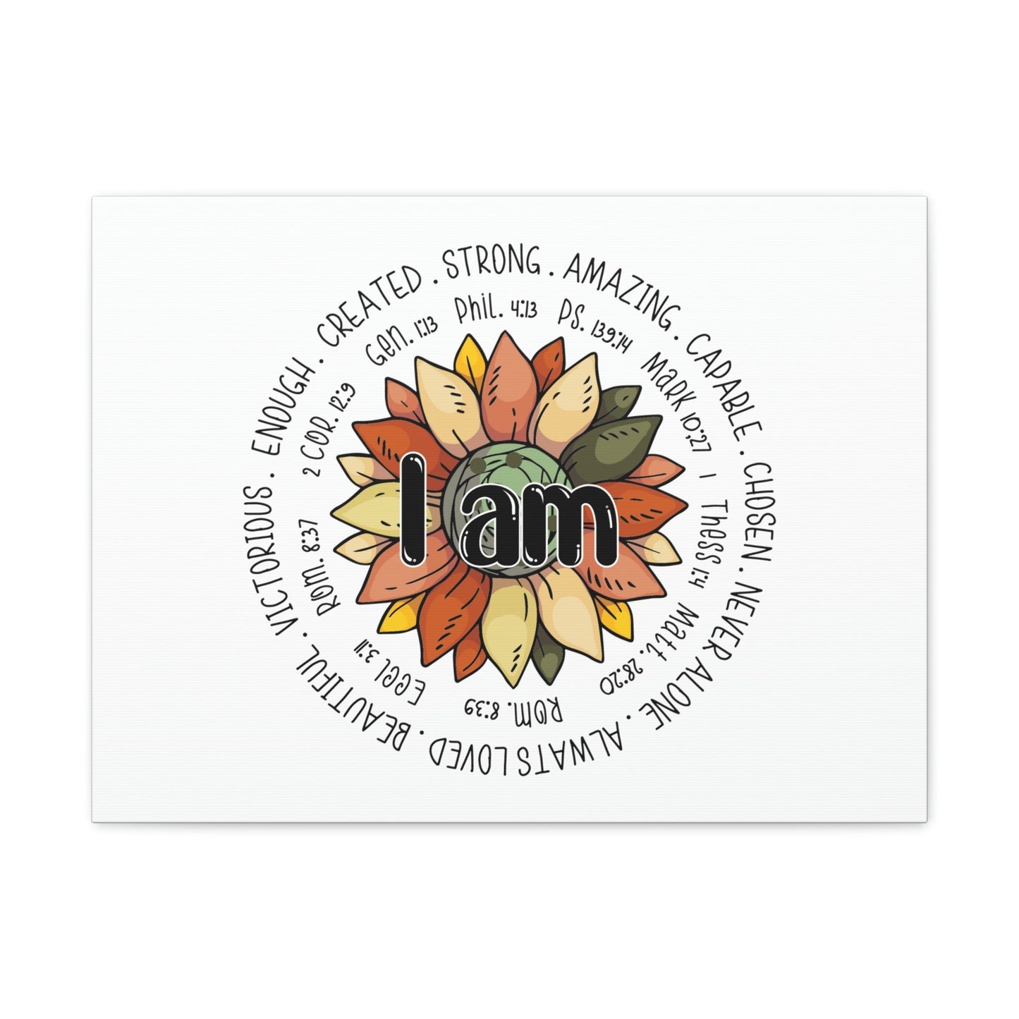 Scripture Walls I Am Created Revelation 4:11 Flower Multicolored Christian Wall Art Bible Verse Print Ready to Hang Unframed-Express Your Love Gifts