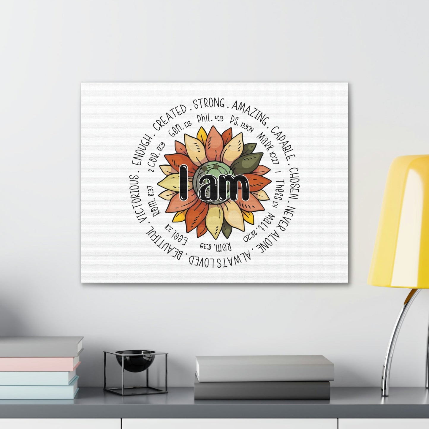 Scripture Walls I Am Created Revelation 4:11 Flower Multicolored Christian Wall Art Bible Verse Print Ready to Hang Unframed-Express Your Love Gifts