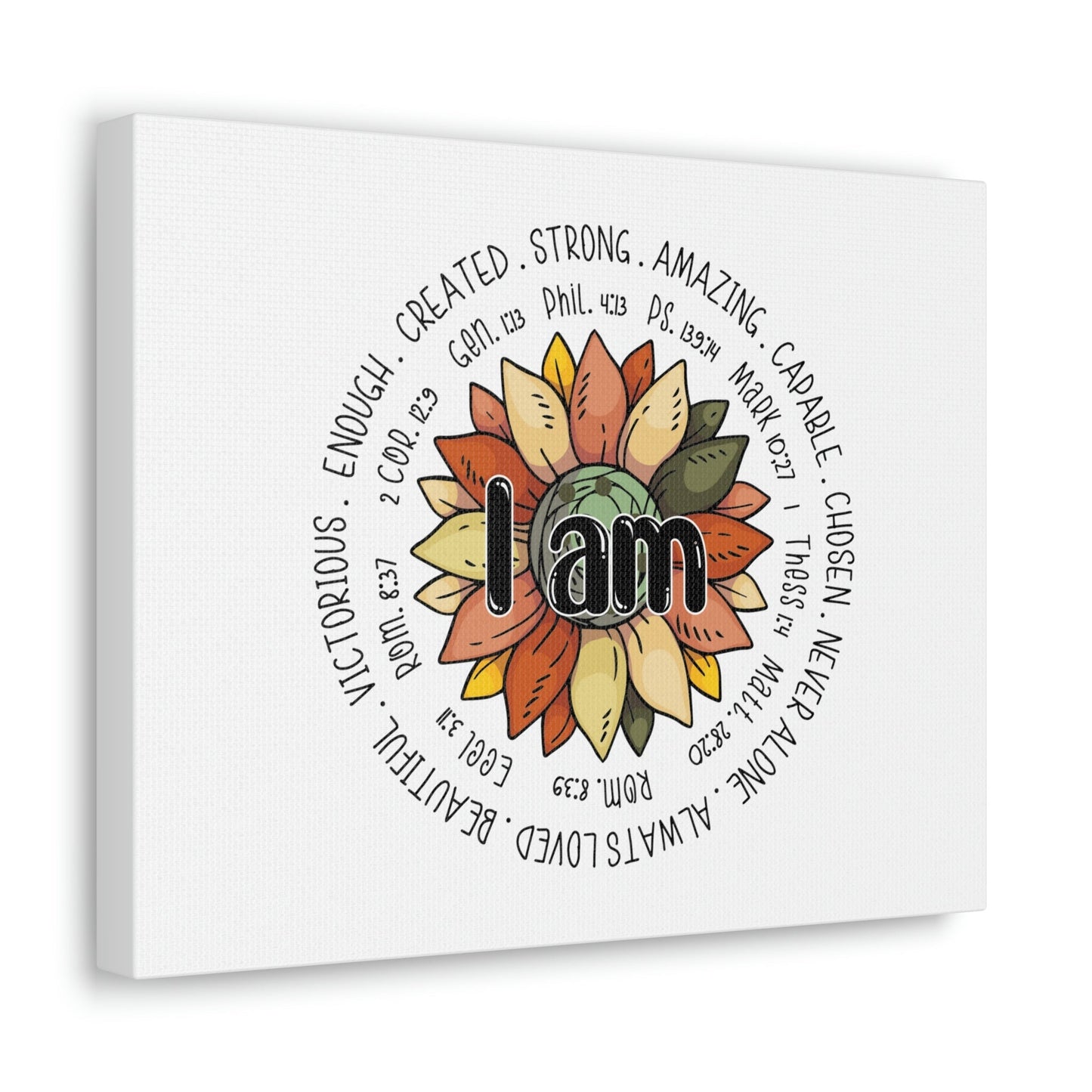 Scripture Walls I Am Created Revelation 4:11 Flower Multicolored Christian Wall Art Bible Verse Print Ready to Hang Unframed-Express Your Love Gifts