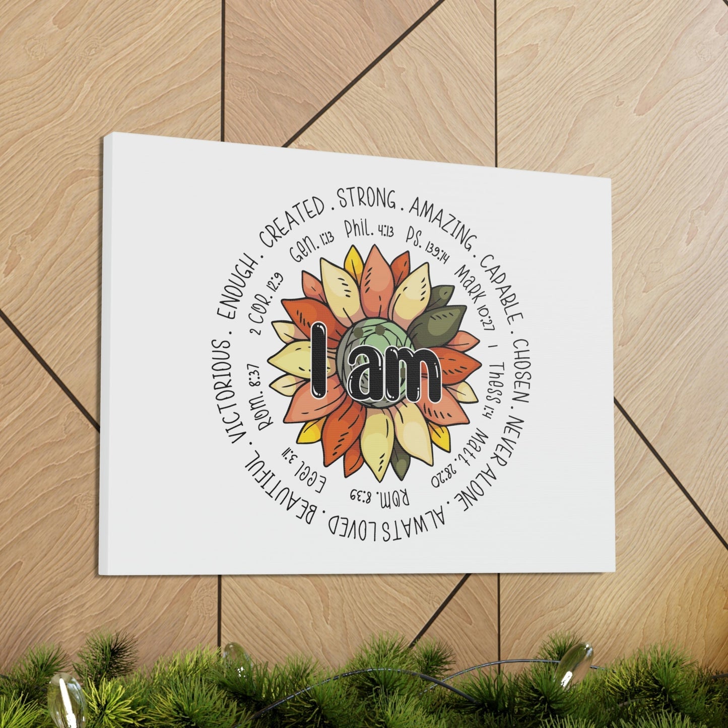Scripture Walls I Am Created Revelation 4:11 Flower Multicolored Christian Wall Art Bible Verse Print Ready to Hang Unframed-Express Your Love Gifts