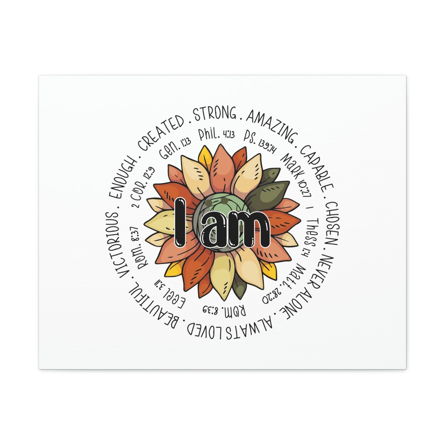 Scripture Walls I Am Created Revelation 4:11 Flower Multicolored Christian Wall Art Bible Verse Print Ready to Hang Unframed-Express Your Love Gifts