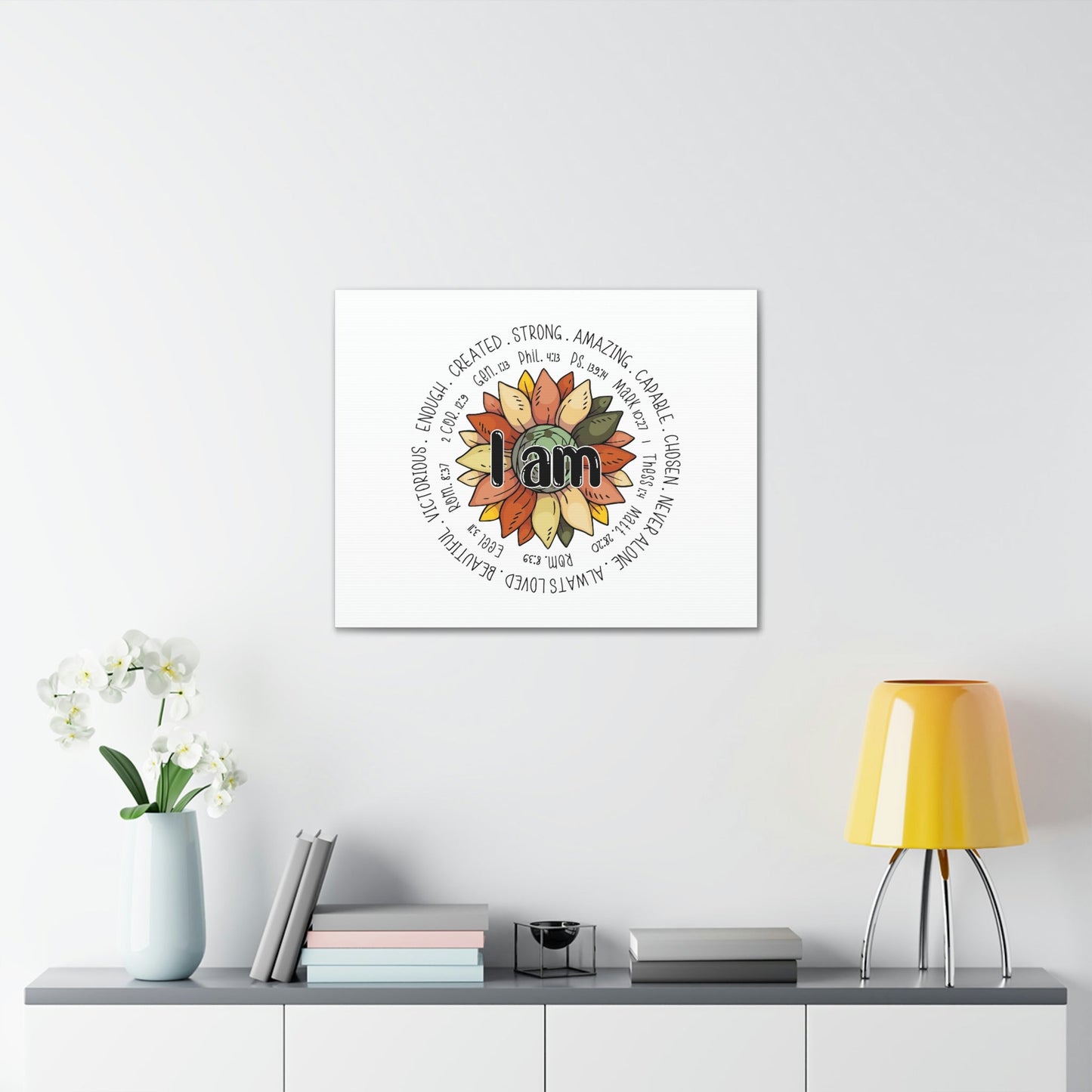 Scripture Walls I Am Created Revelation 4:11 Flower Multicolored Christian Wall Art Bible Verse Print Ready to Hang Unframed-Express Your Love Gifts