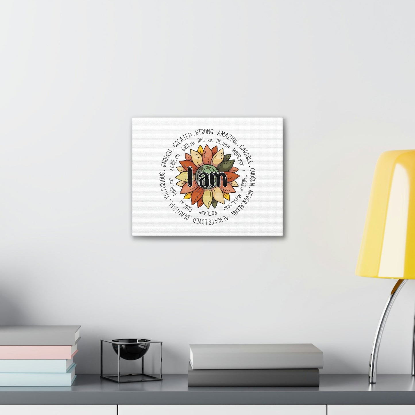 Scripture Walls I Am Created Revelation 4:11 Flower Multicolored Christian Wall Art Bible Verse Print Ready to Hang Unframed-Express Your Love Gifts