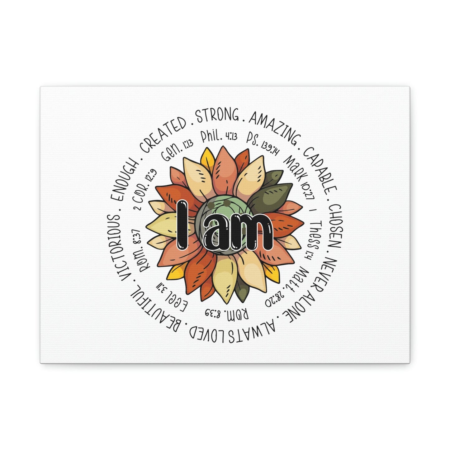 Scripture Walls I Am Created Revelation 4:11 Flower Multicolored Christian Wall Art Bible Verse Print Ready to Hang Unframed-Express Your Love Gifts