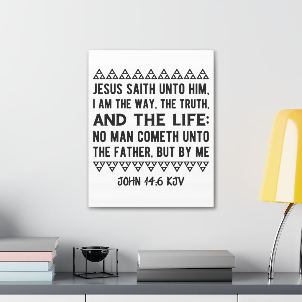 Scripture Walls I Am The Way The Truth John 14:6 Bible Verse Canvas Christian Wall Art Ready To Hang Unframed-Express Your Love Gifts