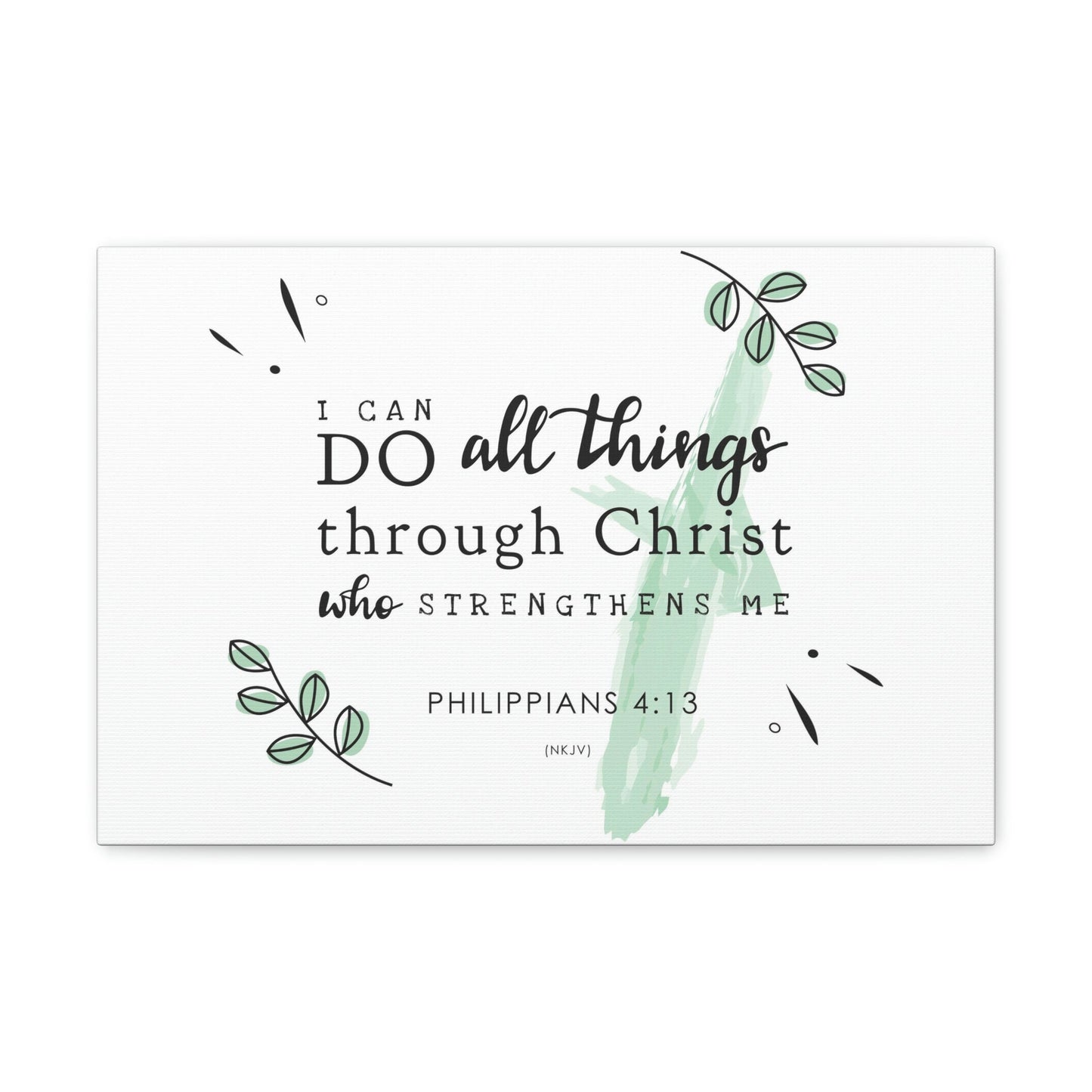 Scripture Walls I Can Do All Things Through Christ Philippians 4:13 Bible Verse Canvas Christian Wall Art Ready to Hang Unframed-Express Your Love Gifts