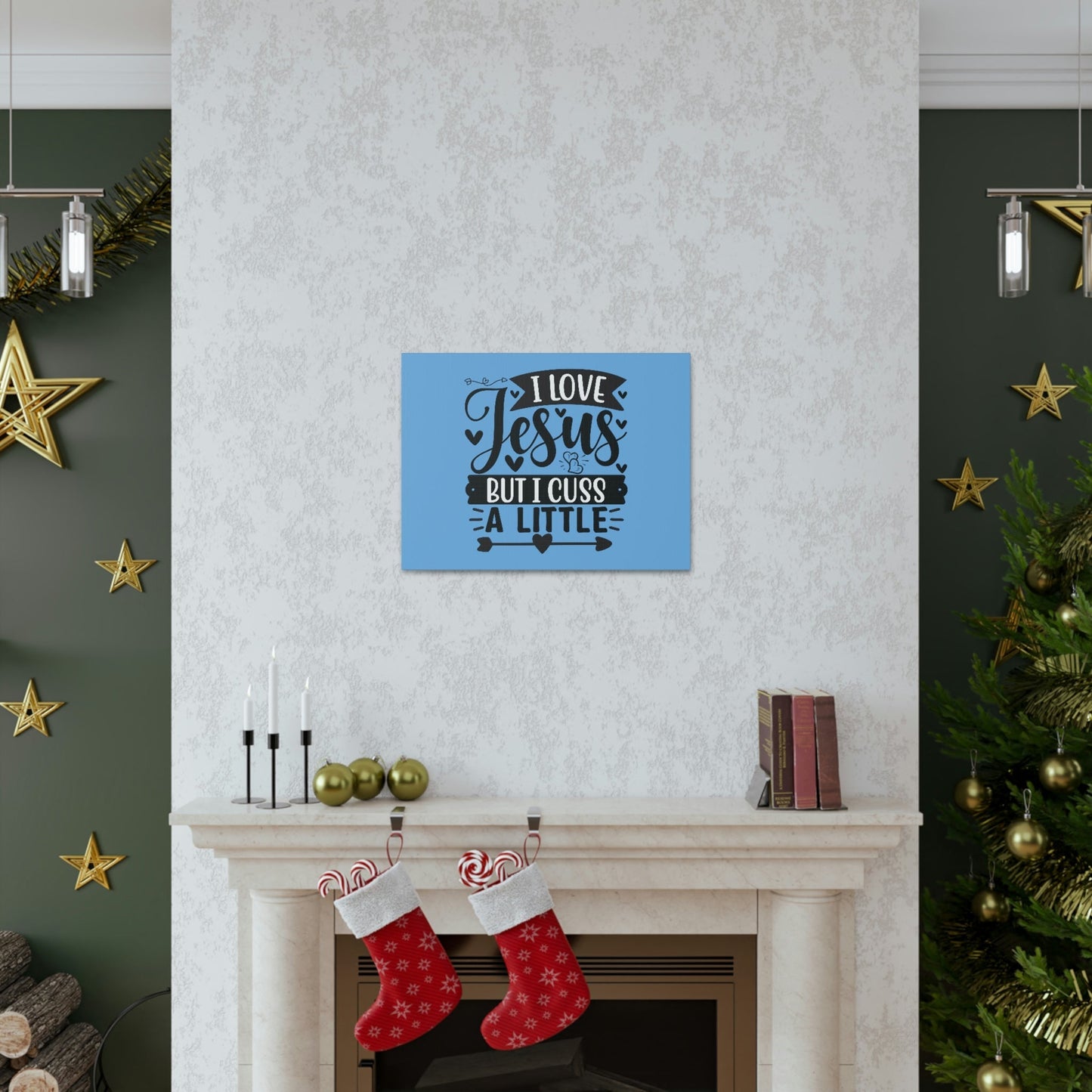 I Love Jesus John 14:23 Arrow Heart Christian Wall Art Bible Verse Print Ready to Hang Unframed-Express Your Love Gifts