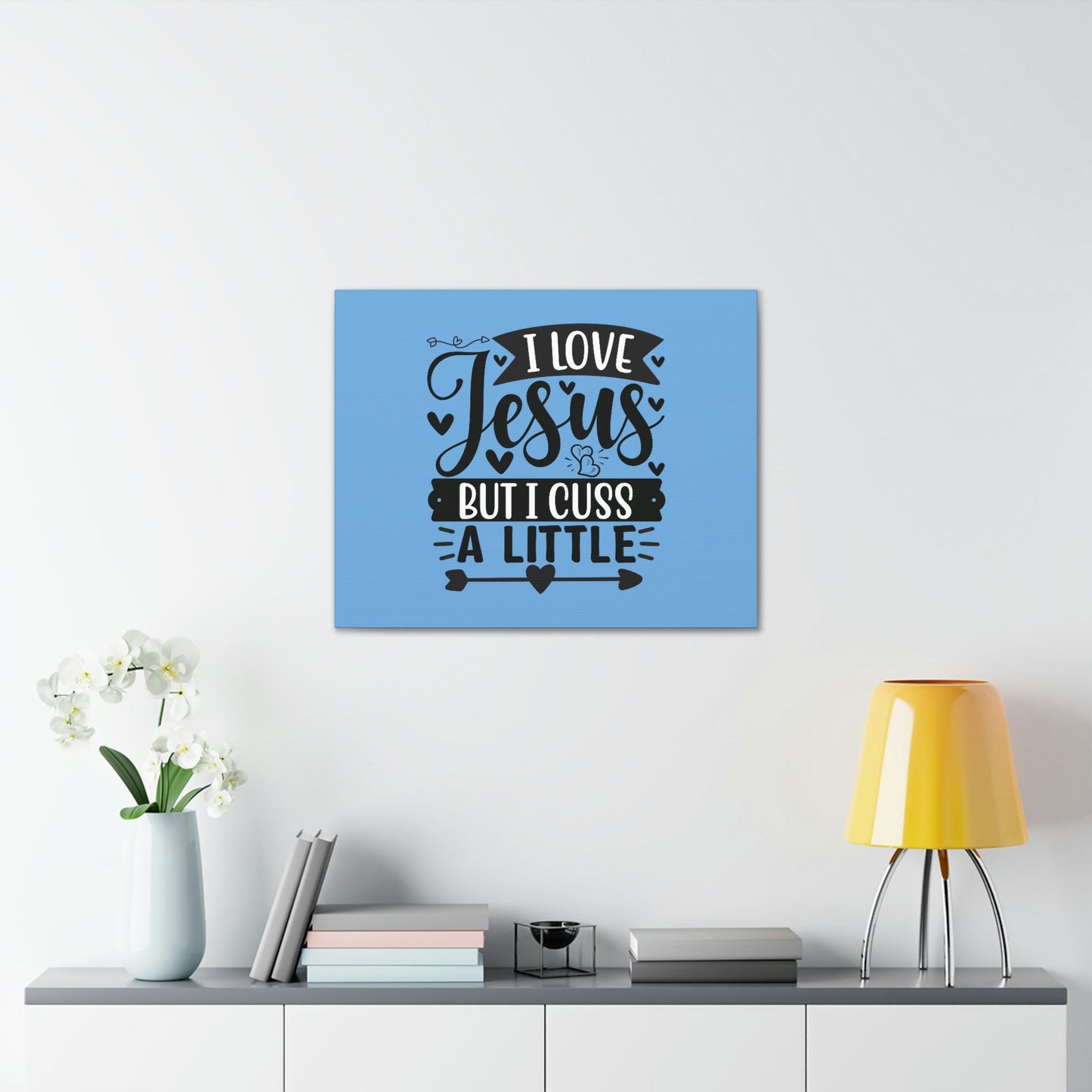 I Love Jesus John 14:23 Arrow Heart Christian Wall Art Bible Verse Print Ready to Hang Unframed-Express Your Love Gifts