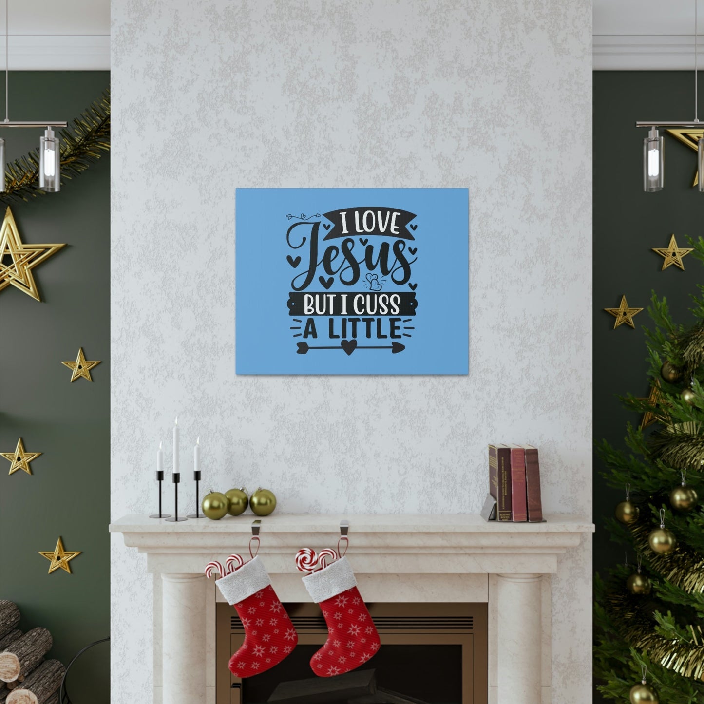 I Love Jesus John 14:23 Arrow Heart Christian Wall Art Bible Verse Print Ready to Hang Unframed-Express Your Love Gifts